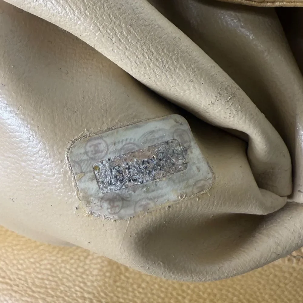 CHANEL Vintage Tan CC Logo Caviar Leather Backpack